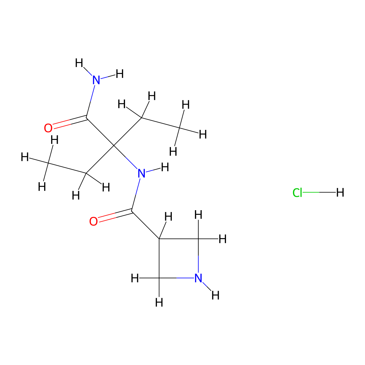 2-[(Azetidin-3-yl)formamido]-2-ethylbutanamide hydrochloride molecular structure, CAS 1803588-82-0