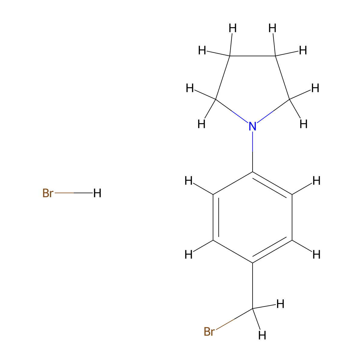 1-(4-(Bromomethyl)phenyl)pyrrolidine hydrobromide molecular structure, CAS 1803588-83-1