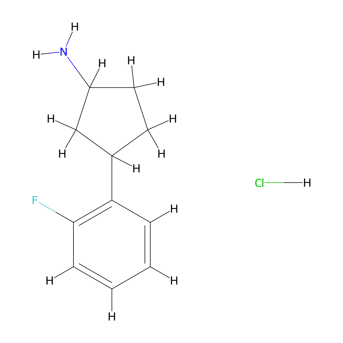 3-(2-Fluorophenyl)cyclopentan-1-amine hydrochloride molecular structure, CAS 1803588-88-6