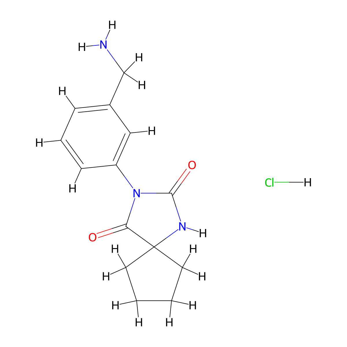 3-[3-(Aminomethyl)phenyl]-1,3-diazaspiro[4.4]nonane-2,4-dione hydrochloride molecular structure, CAS 1803588-89-7