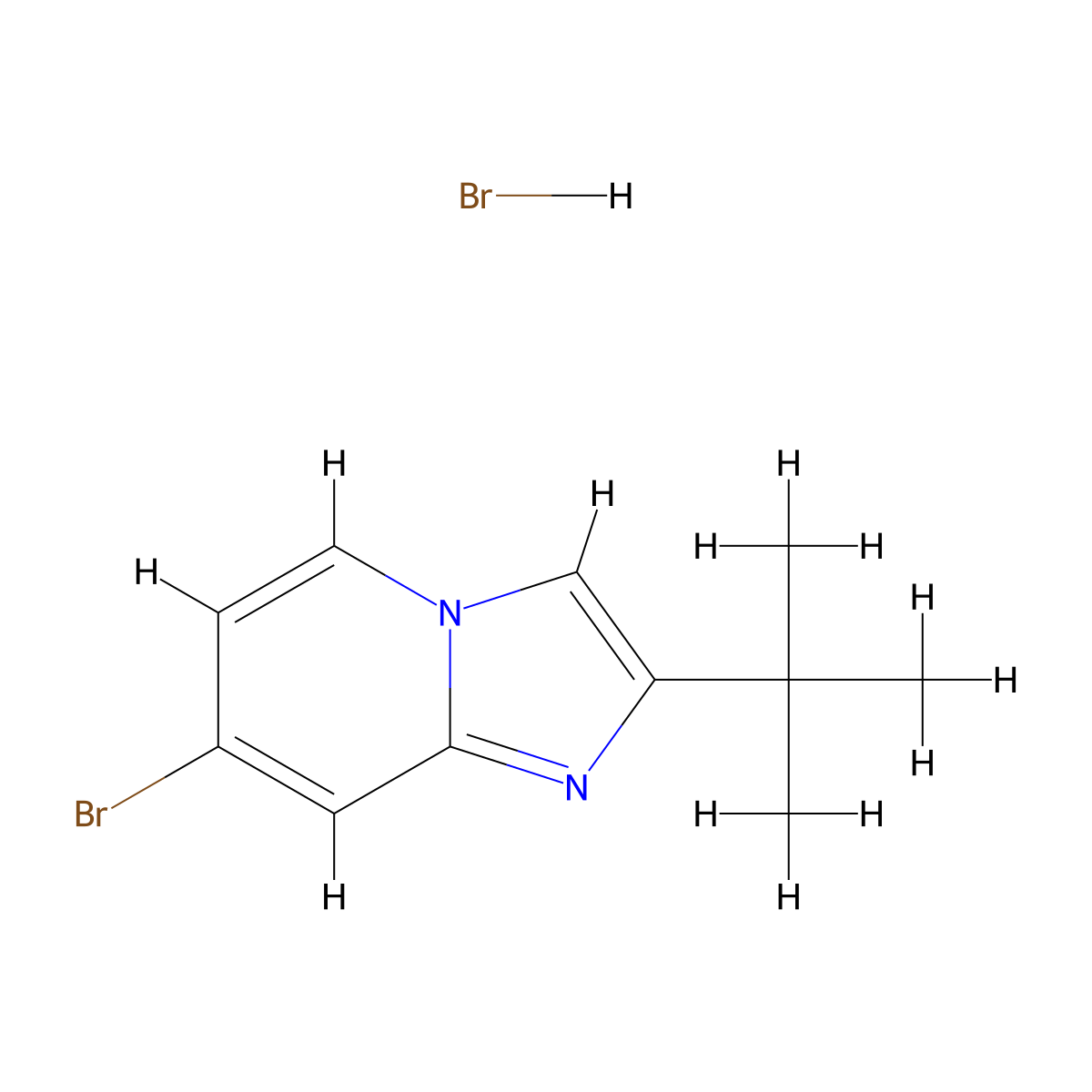 7-Bromo-2-tert-butylimidazo[1,2-a]pyridine hydrobromide molecular structure, CAS 1803588-93-3