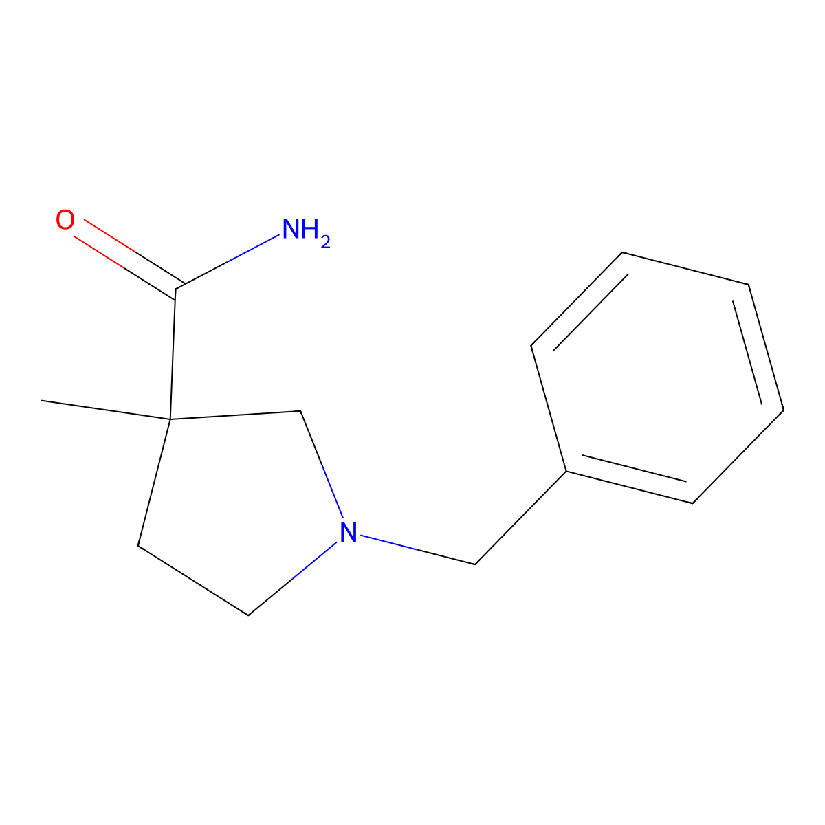 1-Benzyl-3-methylpyrrolidine-3-carboxamide molecular structure, CAS 1803588-98-8