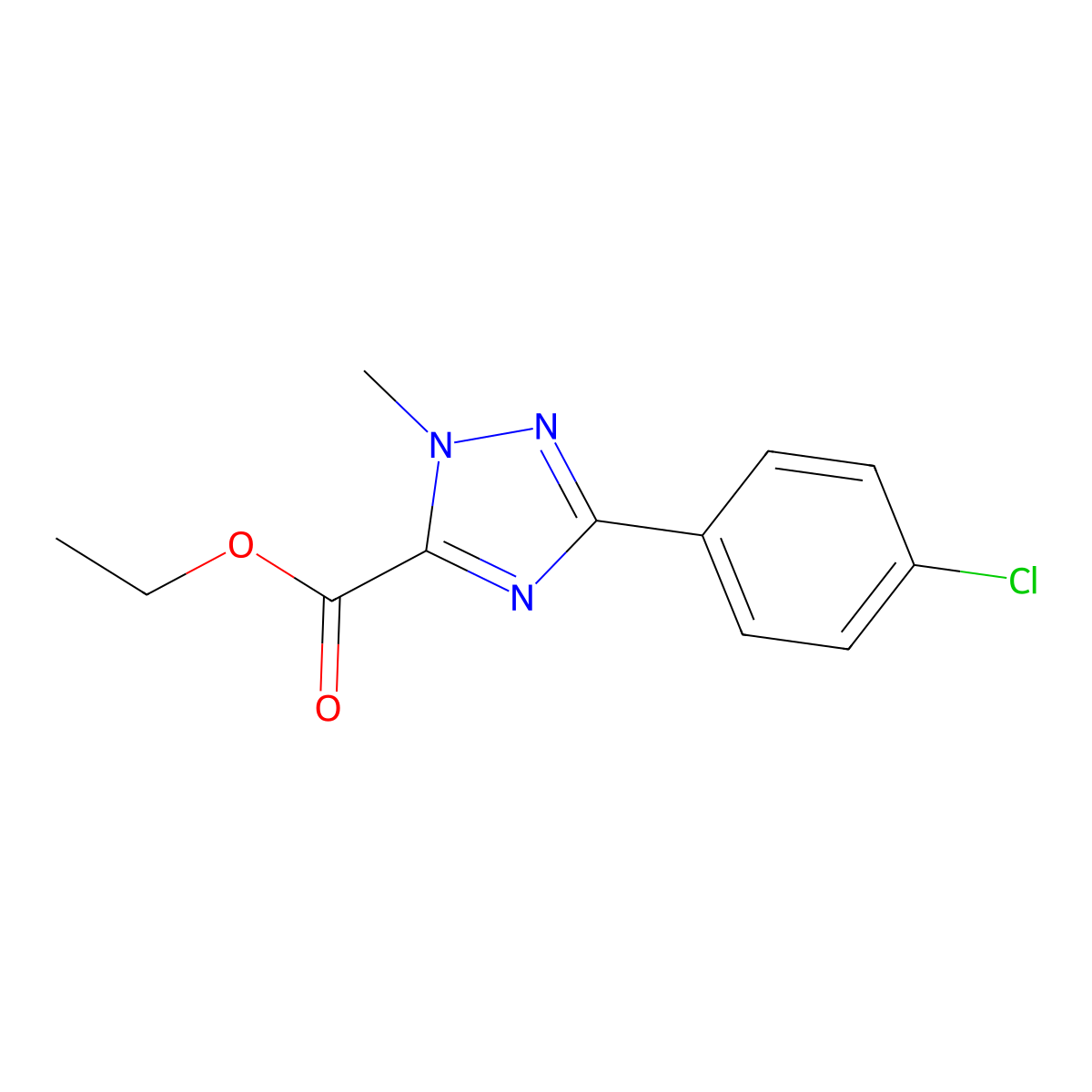 1H-1,2,4-Triazole-5-carboxylic acid, 3-(4-chlorophenyl)-1-methyl-, ethyl ester molecular structure, CAS 1803589-00-5