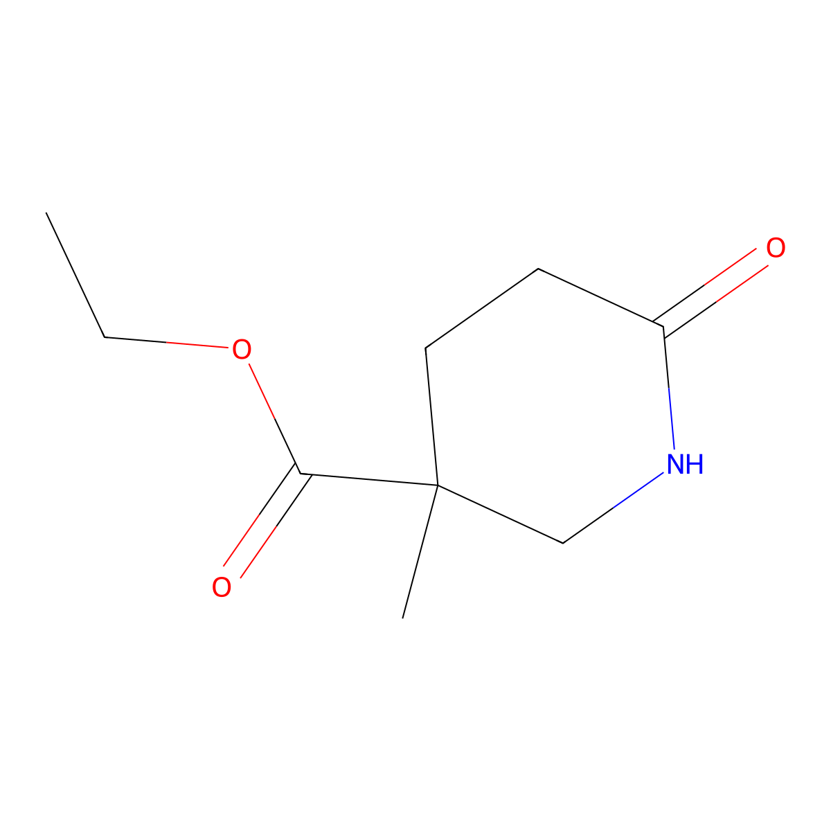 Ethyl 3-methyl-6-oxopiperidine-3-carboxylate molecular structure, CAS 1803589-08-3