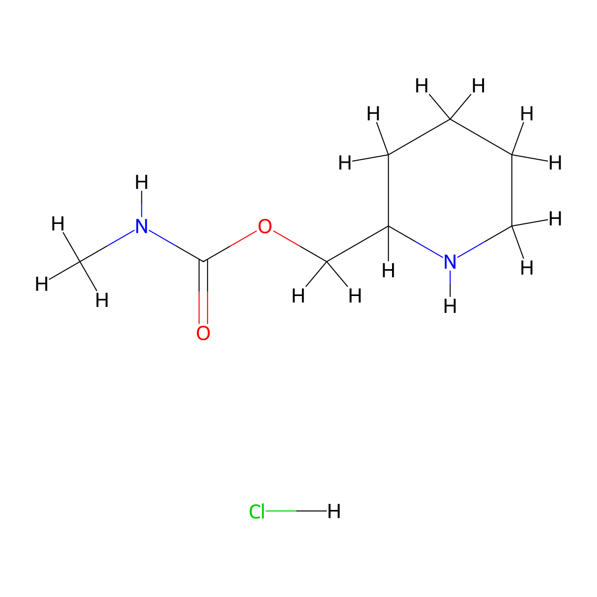piperidin-2-ylmethyl N-methylcarbamate hydrochloride molecular structure, CAS 1803589-12-9