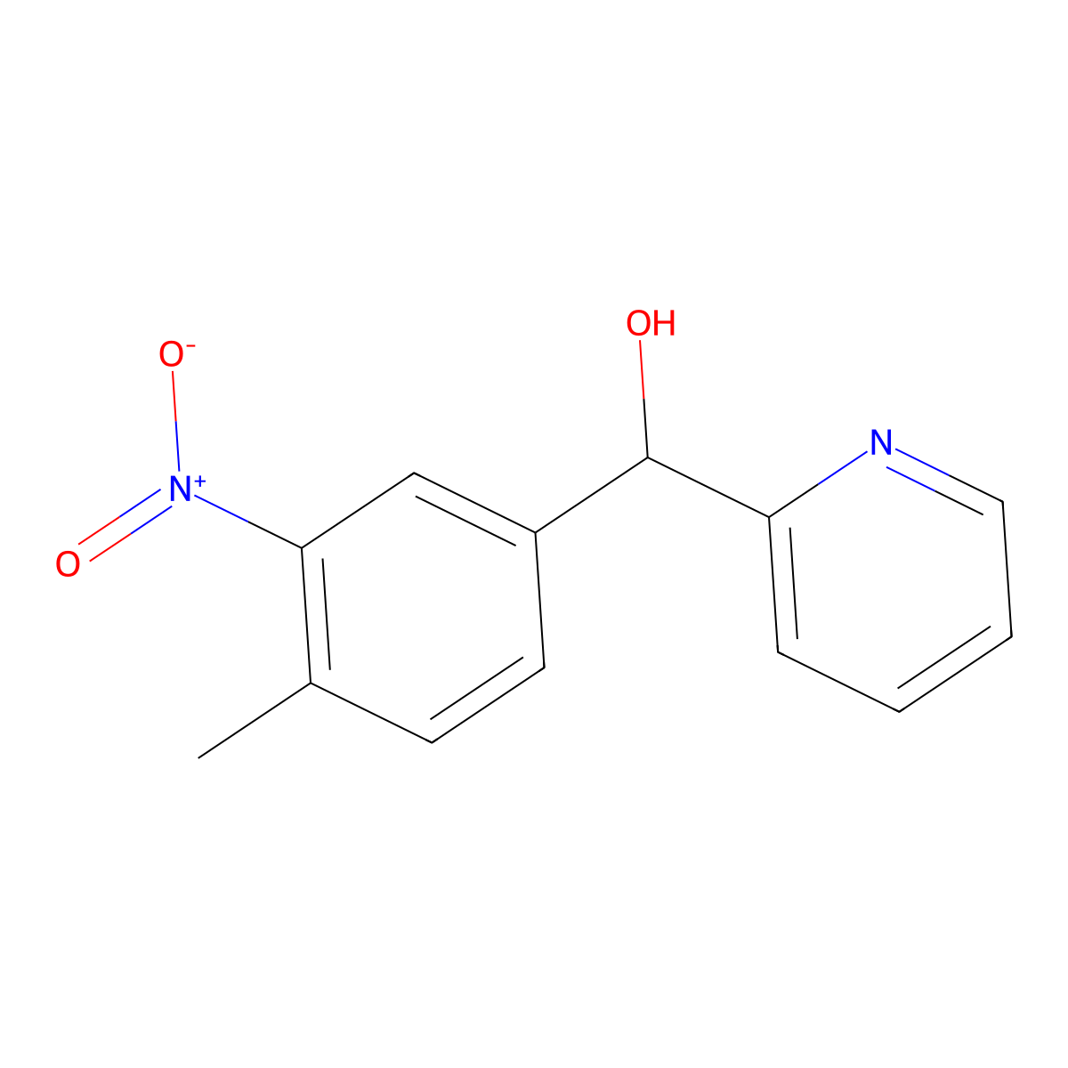 (4-Methyl-3-nitrophenyl)(pyridin-2-yl)methanol molecular structure, CAS 1803589-16-3