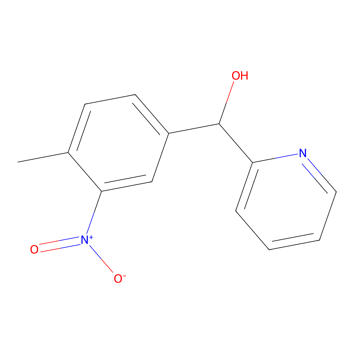 (4-Methyl-3-nitrophenyl)(pyridin-2-yl)methanol molecular structure, CAS 1803589-16-3