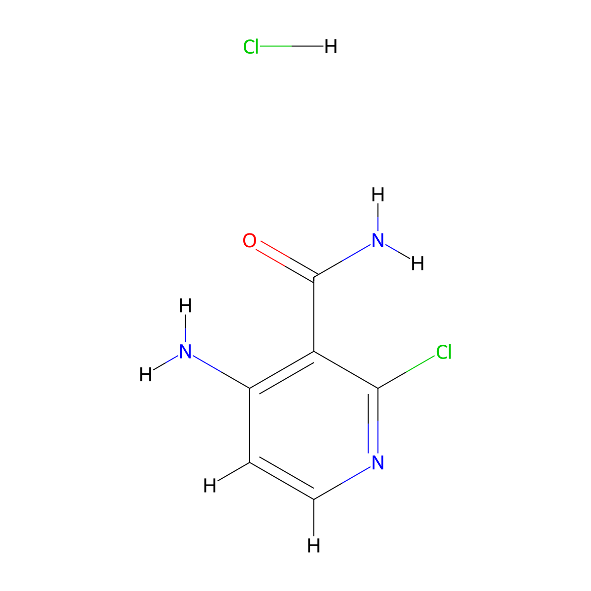 4-Amino-2-chloropyridine-3-carboxamide hydrochloride molecular structure, CAS 1803589-19-6