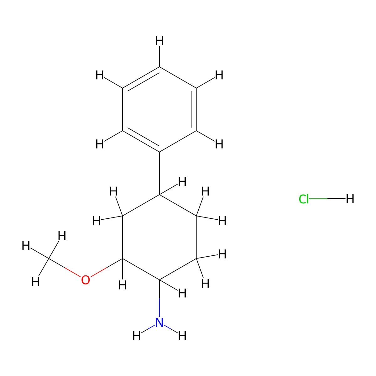2-Methoxy-4-phenylcyclohexan-1-amine hydrochloride molecular structure, CAS 1803589-26-5