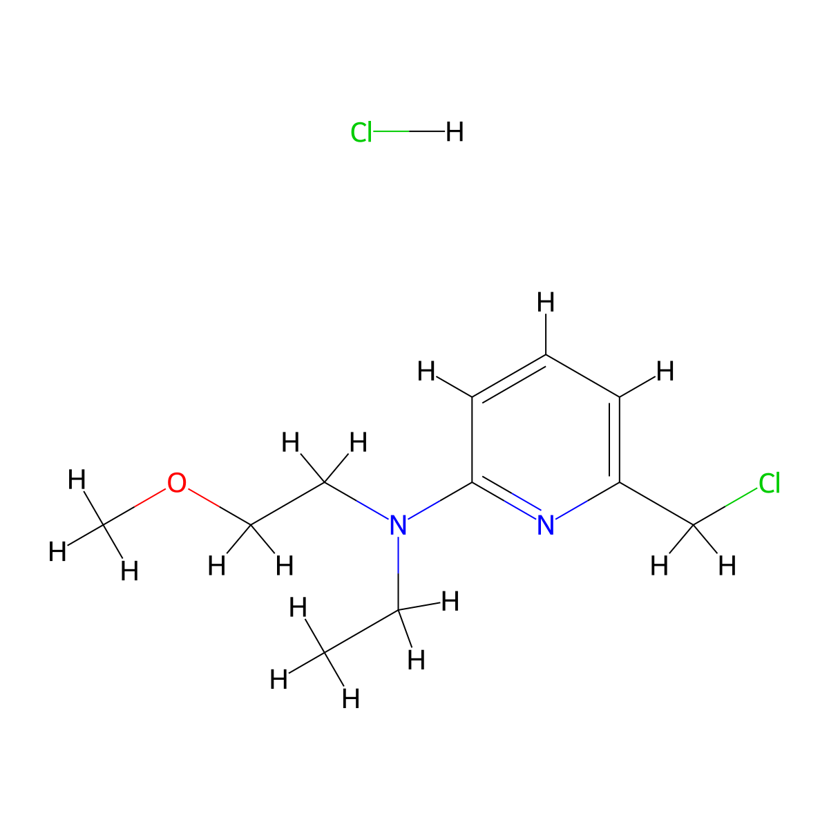 6-(chloromethyl)-N-ethyl-N-(2-methoxyethyl)pyridin-2-amine hydrochloride molecular structure, CAS 1803589-27-6