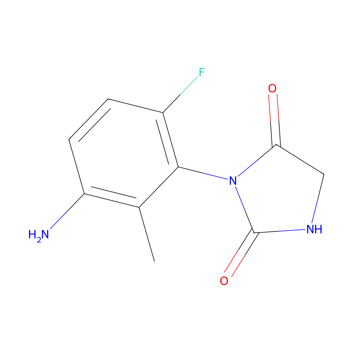 3-(3-Amino-6-fluoro-2-methylphenyl)imidazolidine-2,4-dione molecular structure, CAS 1803589-28-7