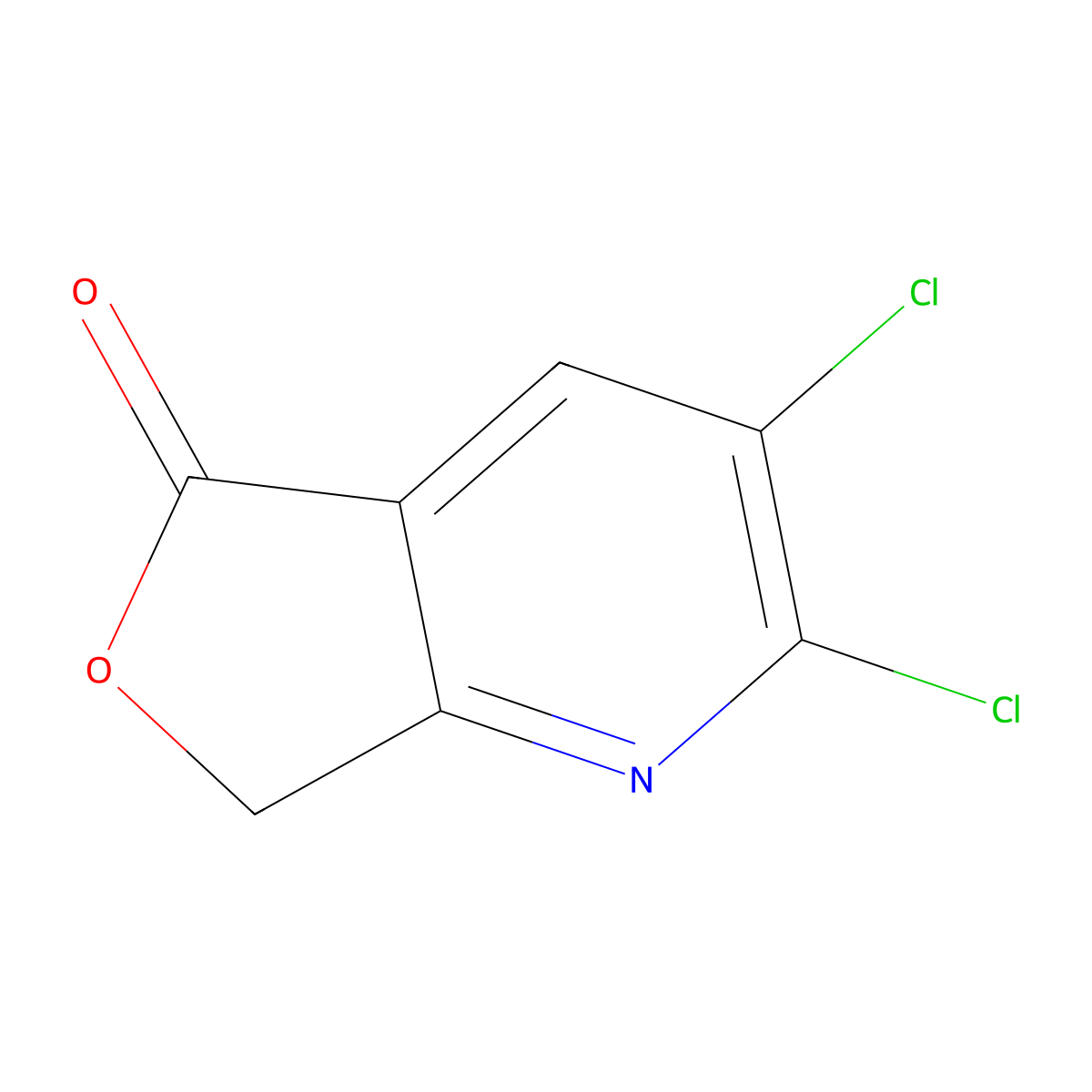 2,3-dichloro-5H,7H-furo[3,4-b]pyridin-5-one molecular structure, CAS 1803589-33-4