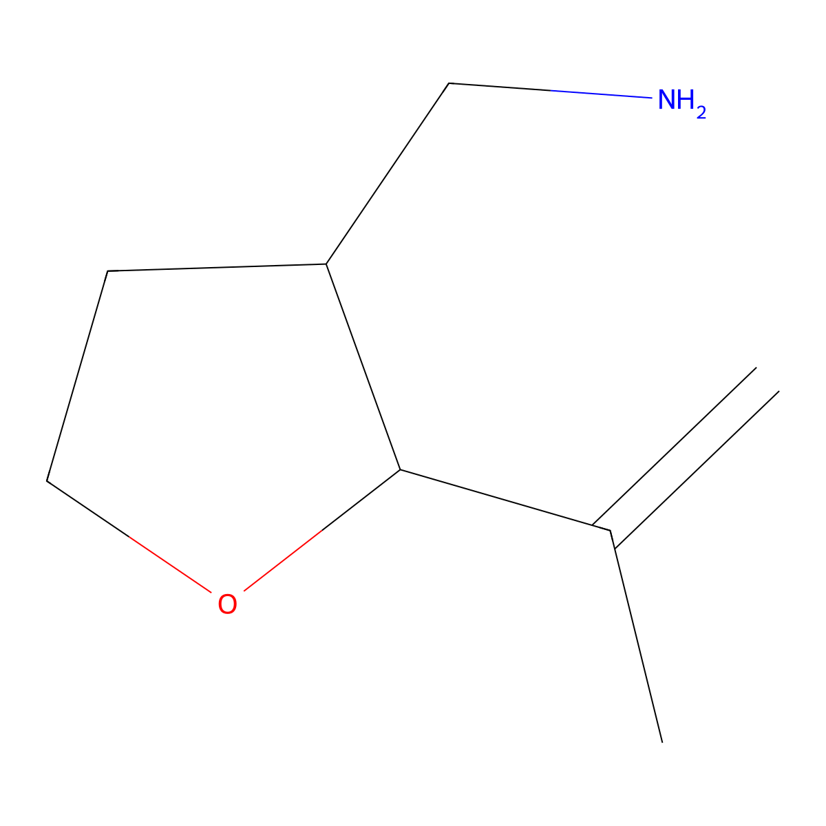 [2-(Prop-1-en-2-yl)oxolan-3-yl]methanamine molecular structure, CAS 1803589-39-0