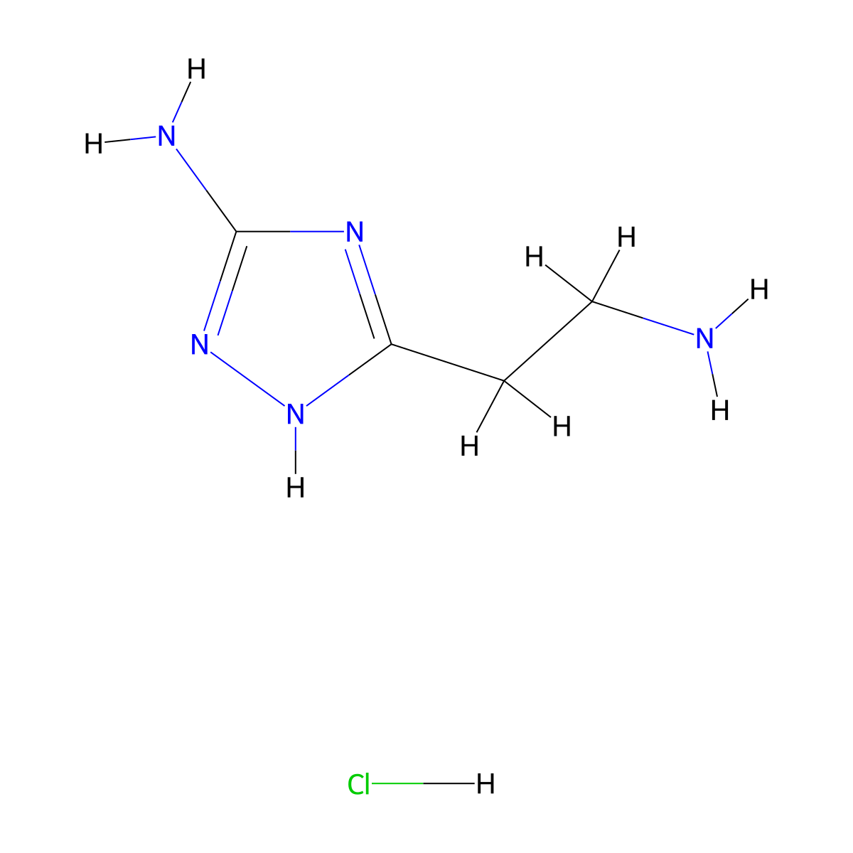 5-(2-aminoethyl)-1H-1,2,4-triazol-3-amine hydrochloride molecular structure, CAS 1803589-41-4