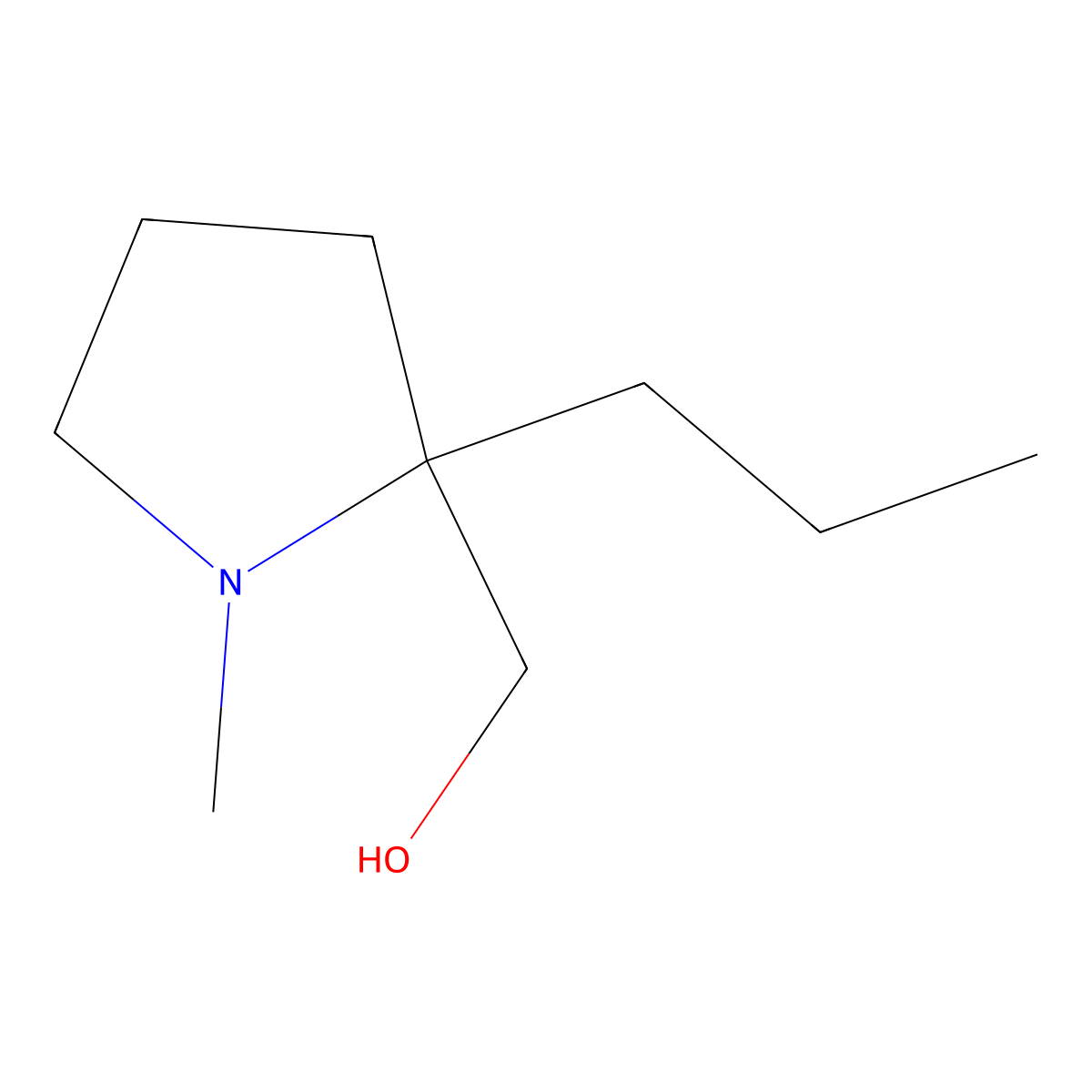 (1-Methyl-2-propylpyrrolidin-2-yl)methanol molecular structure, CAS 1803589-42-5