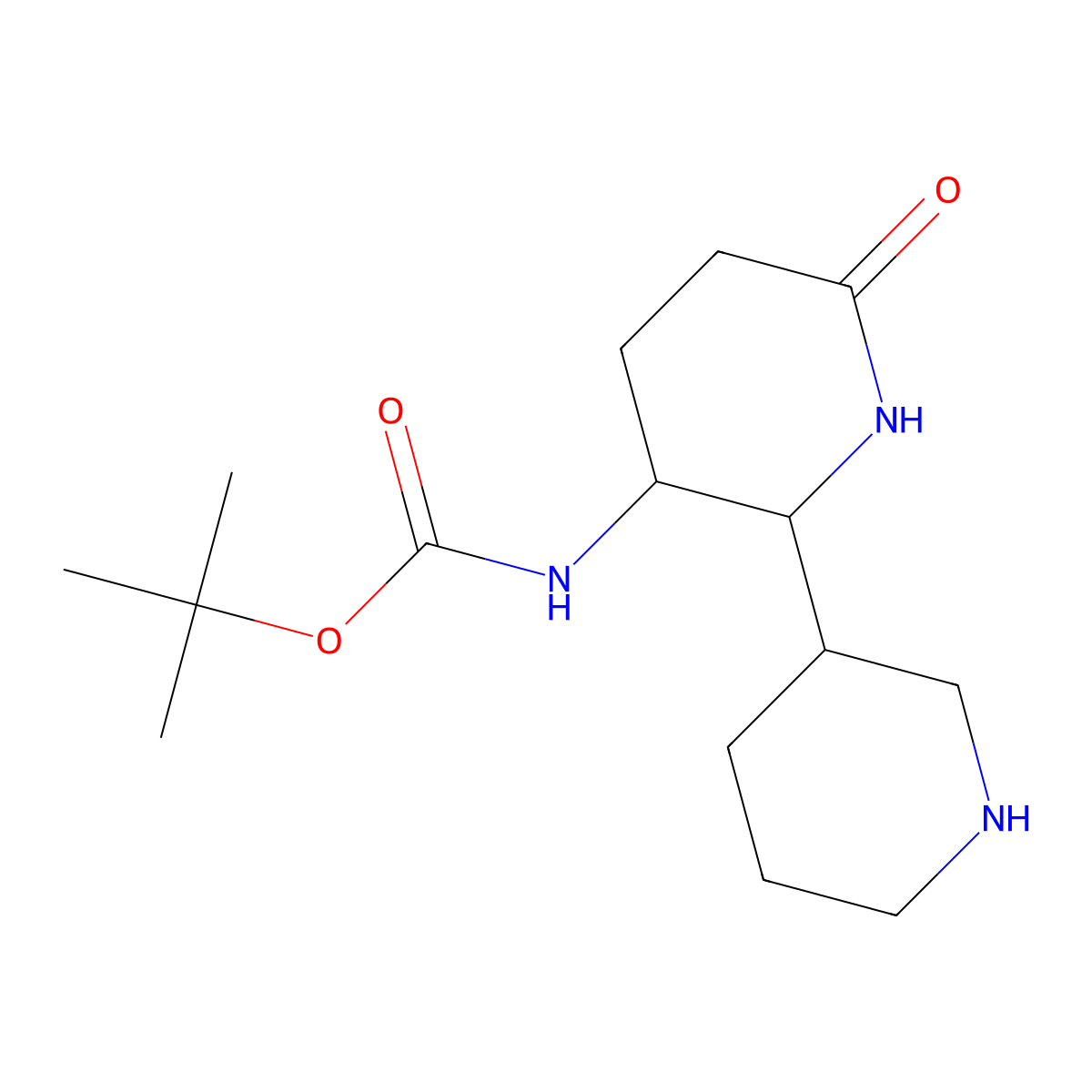 tert-butyl N-[6-oxo-2-(piperidin-3-yl)piperidin-3-yl]carbamate molecular structure, CAS 1803589-43-6