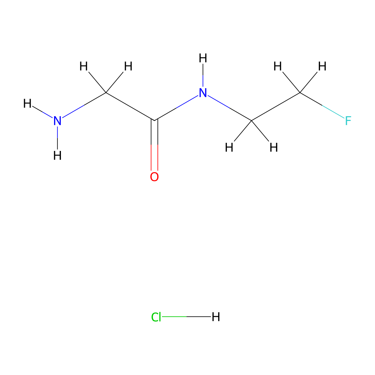 2-amino-N-(2-fluoroethyl)acetamide hydrochloride molecular structure, CAS 1803589-45-8