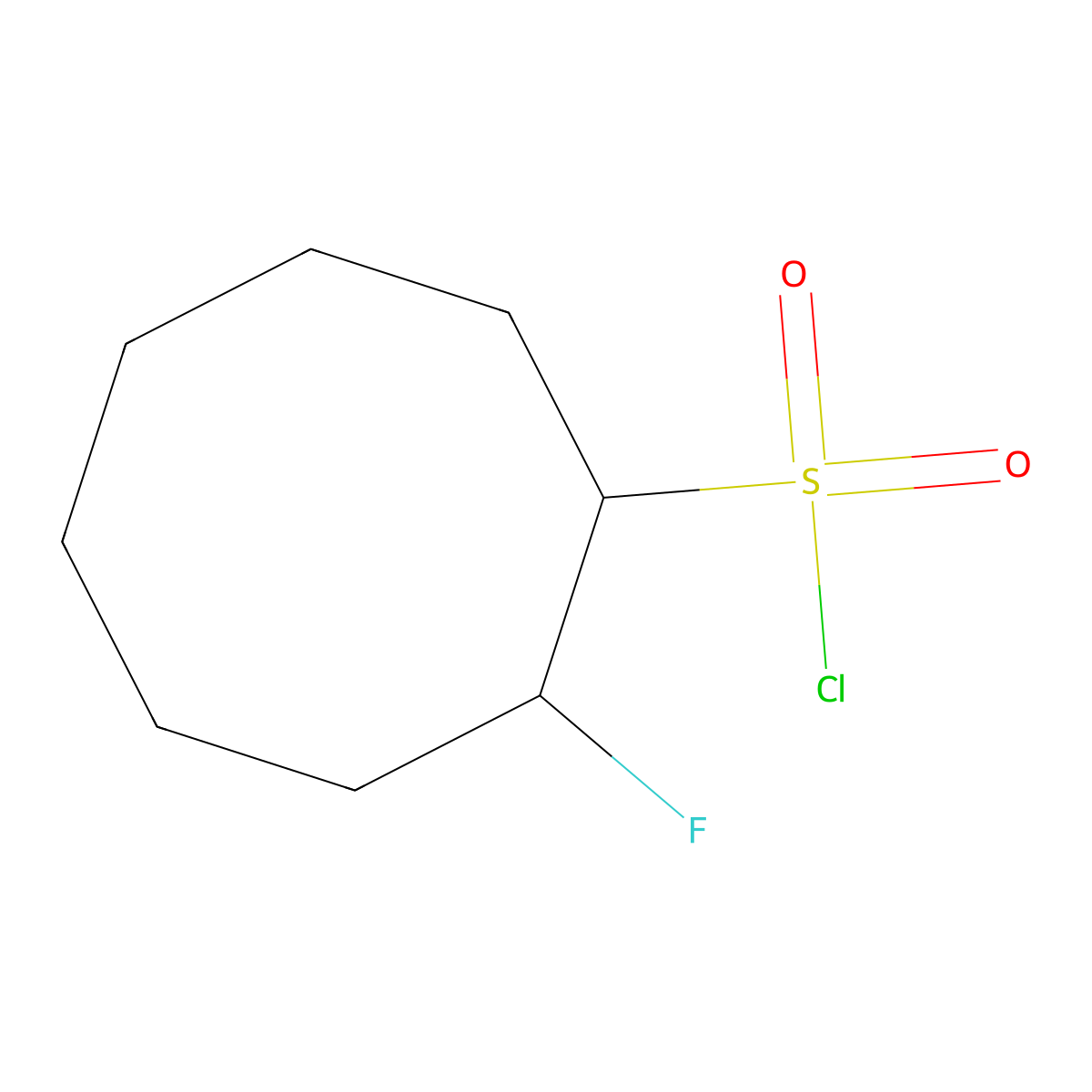 2-Fluorocyclooctane-1-sulfonyl chloride molecular structure, CAS 1803589-48-1