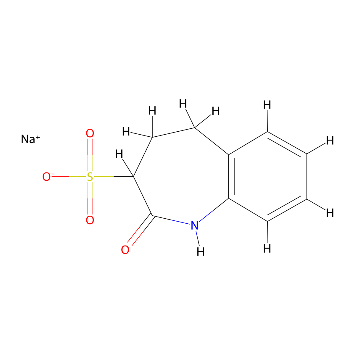 sodium 2-oxo-2,3,4,5-tetrahydro-1H-1-benzazepine-3-sulfonate molecular structure, CAS 1803589-49-2