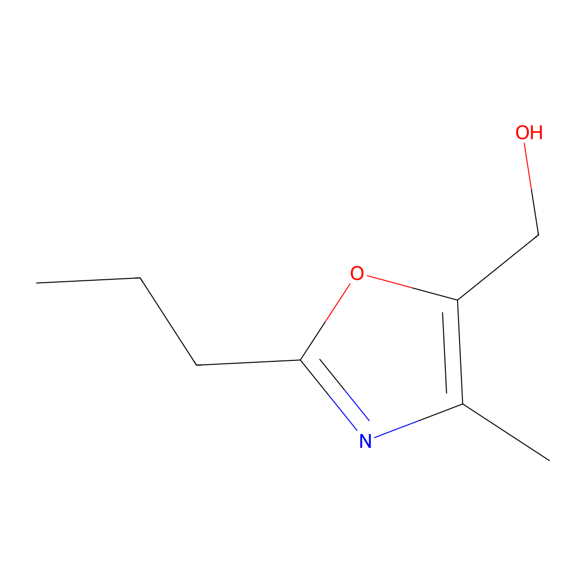(4-Methyl-2-propyl-1,3-oxazol-5-yl)methanol molecular structure, CAS 1803589-54-9