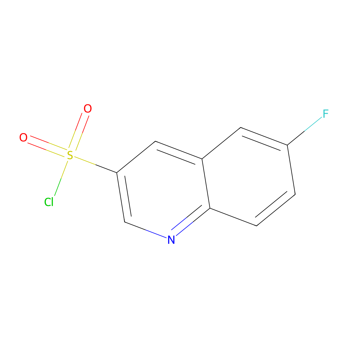 6-Fluoroquinoline-3-sulfonyl chloride molecular structure, CAS 1803589-58-3