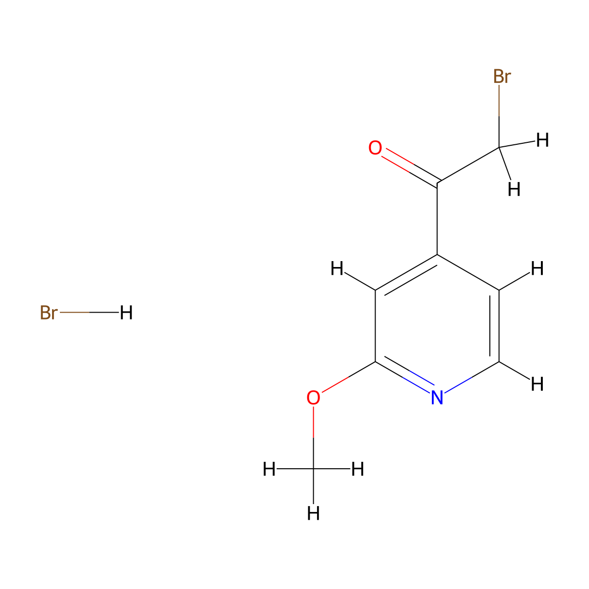 2-Bromo-1-(2-methoxypyridin-4-yl)ethan-1-one hydrobromide molecular structure, CAS 1803589-59-4