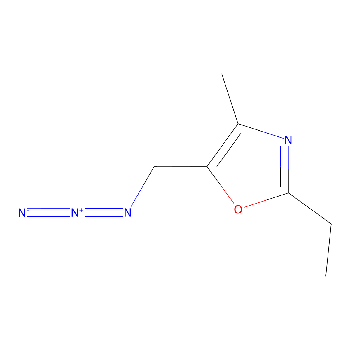 5-(Azidomethyl)-2-ethyl-4-methyl-1,3-oxazole molecular structure, CAS 1803589-60-7