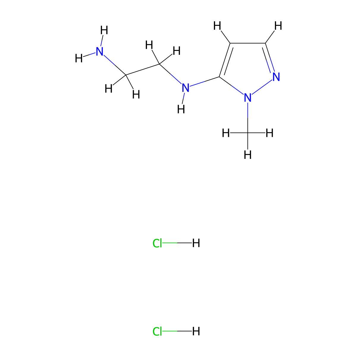 N1-(1-methyl-1H-pyrazol-5-yl)ethane-1,2-diamine dihydrochloride molecular structure, CAS 1803589-63-0