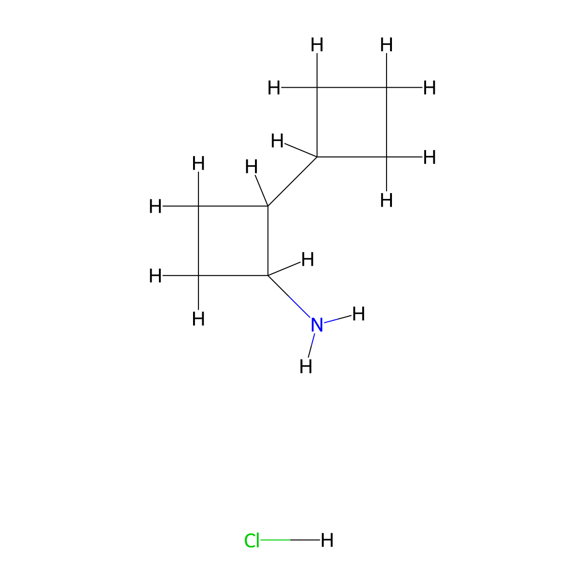 2-Cyclobutylcyclobutan-1-amine hydrochloride molecular structure, CAS 1803589-67-4