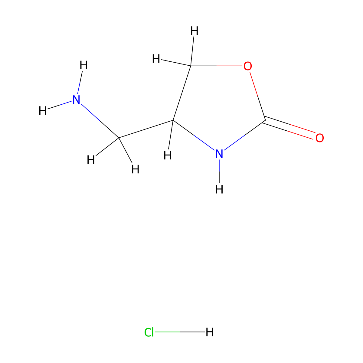 4-(Aminomethyl)-1,3-oxazolidin-2-one hydrochloride molecular structure, CAS 1803589-70-9