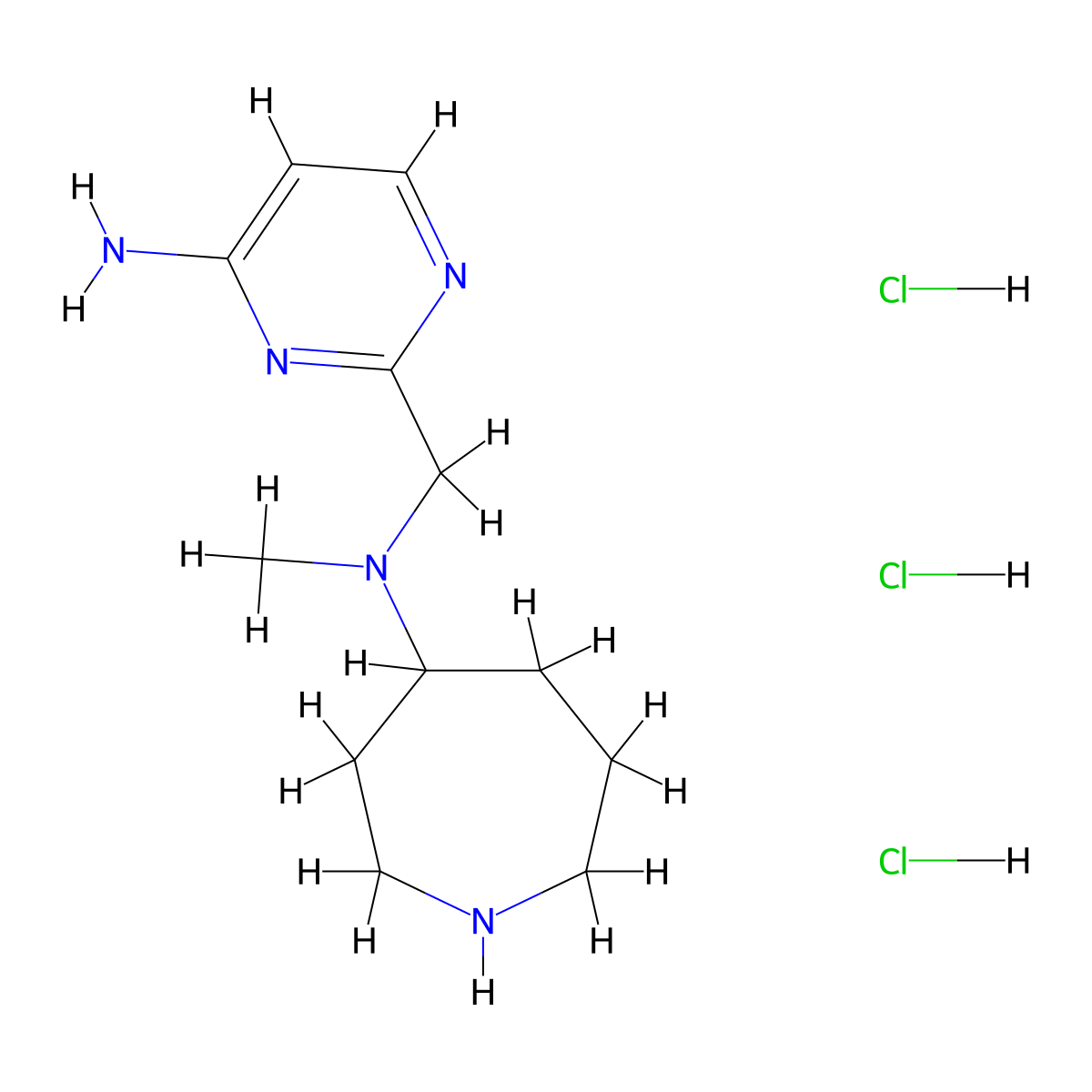 N-[(4-aminopyrimidin-2-yl)methyl]-N-methylazepan-4-amine trihydrochloride molecular structure, CAS 1803589-75-4