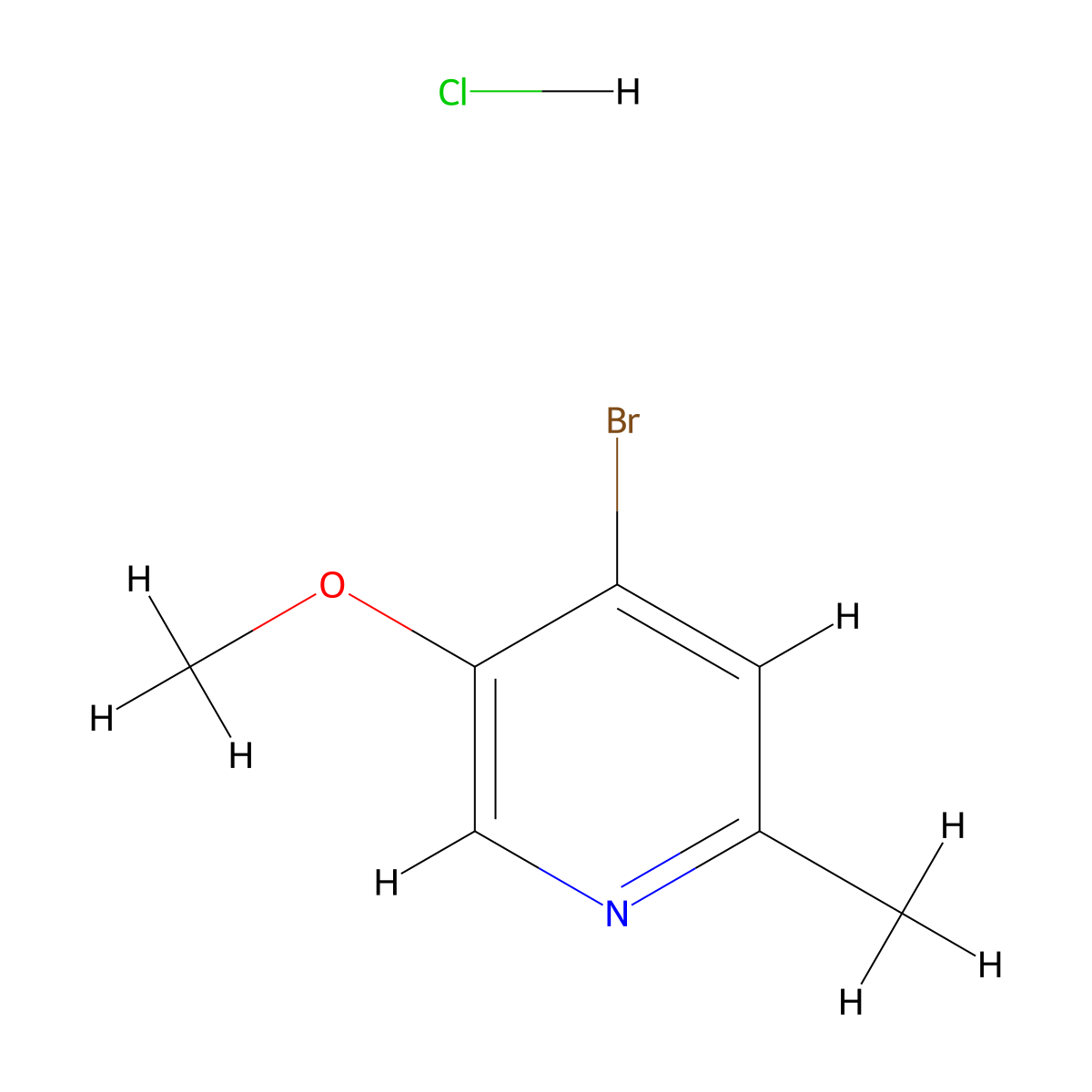 4-Bromo-5-methoxy-2-methylpyridine hydrochloride molecular structure, CAS 1803589-78-7