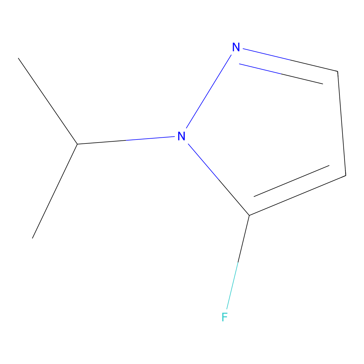5-fluoro-1-(propan-2-yl)-1H-pyrazole molecular structure, CAS 1803589-80-1