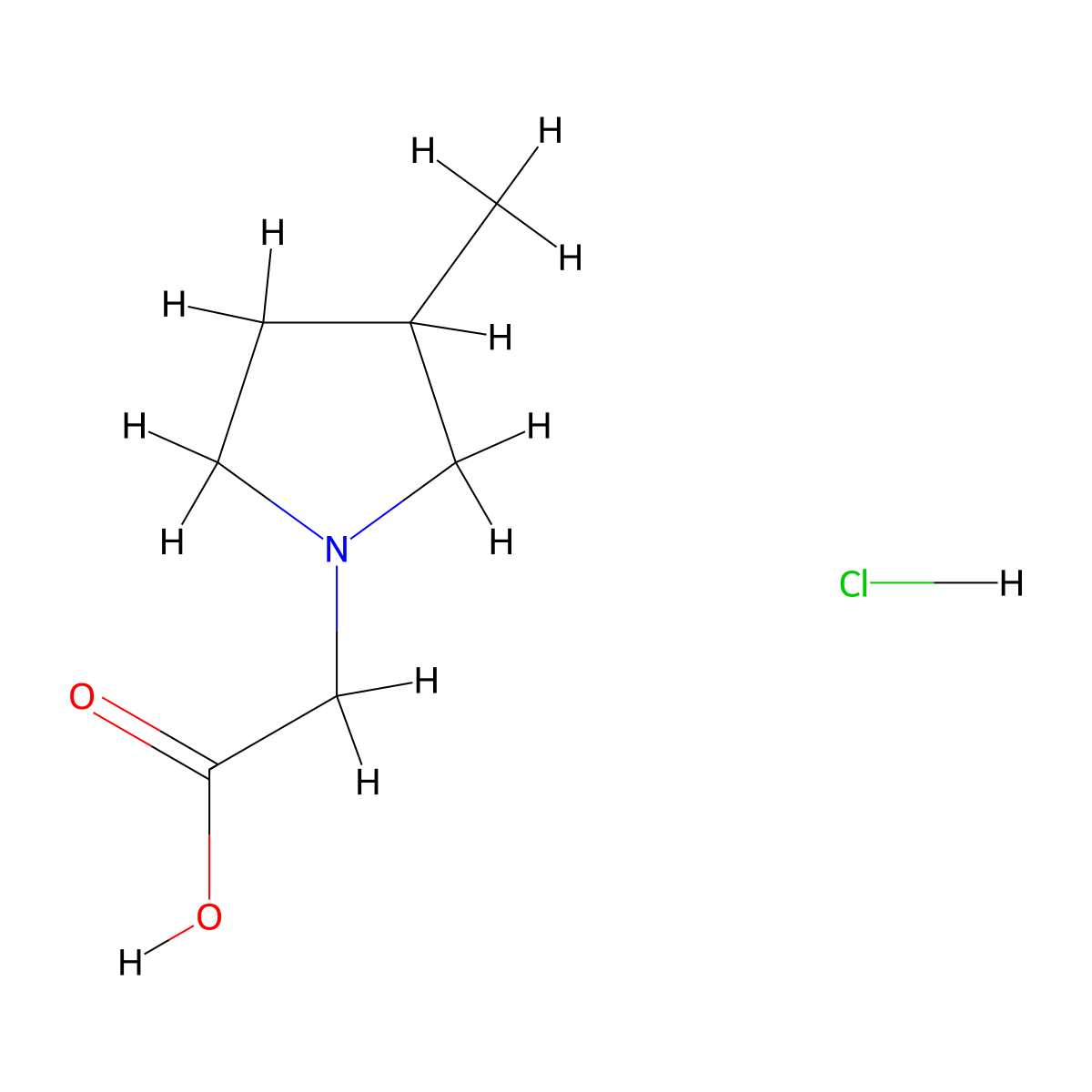 2-(3-Methylpyrrolidin-1-yl)acetic acid hydrochloride molecular structure, CAS 1803589-83-4