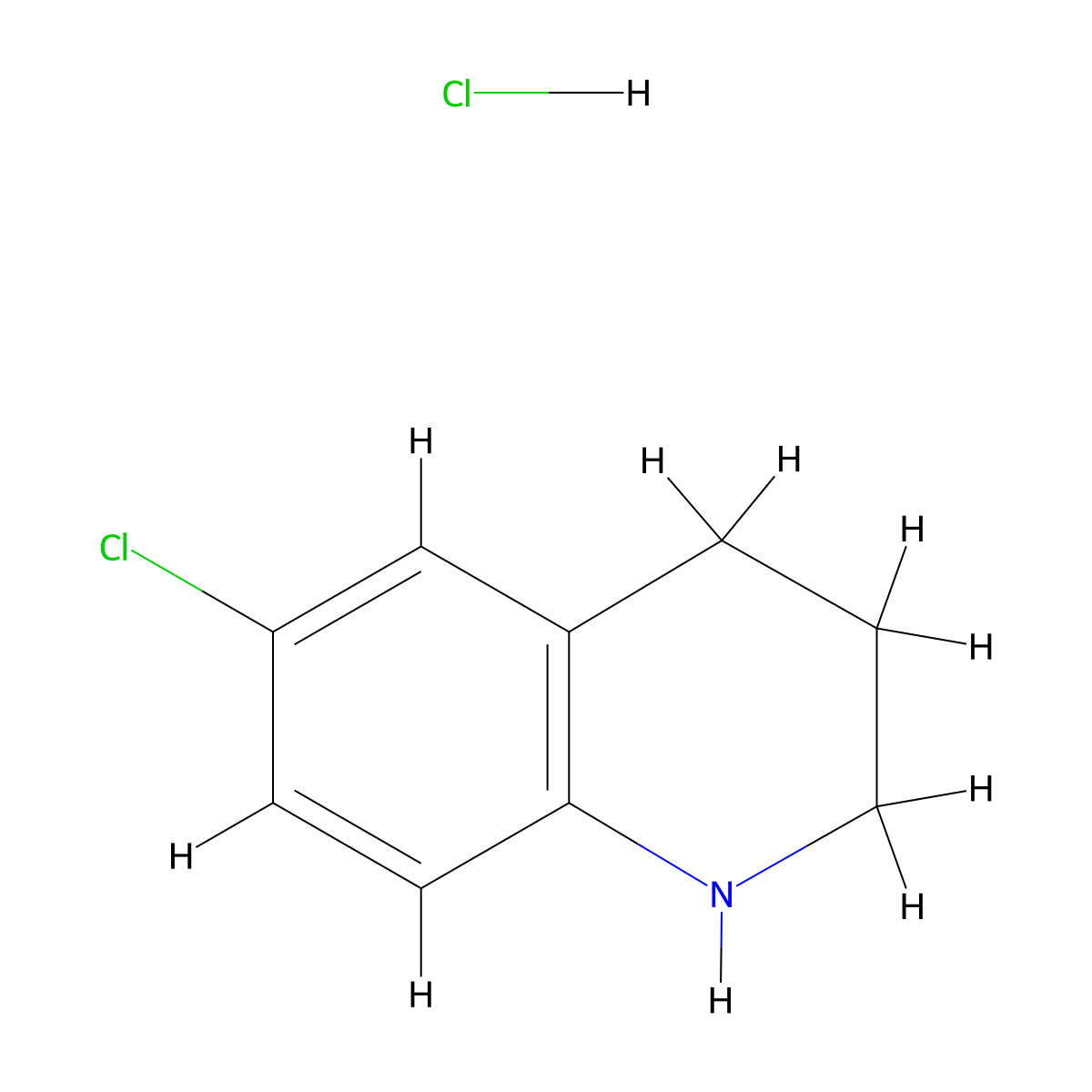 6-Chloro-1,2,3,4-tetrahydroquinoline hydrochloride molecular structure, CAS 1803589-87-8