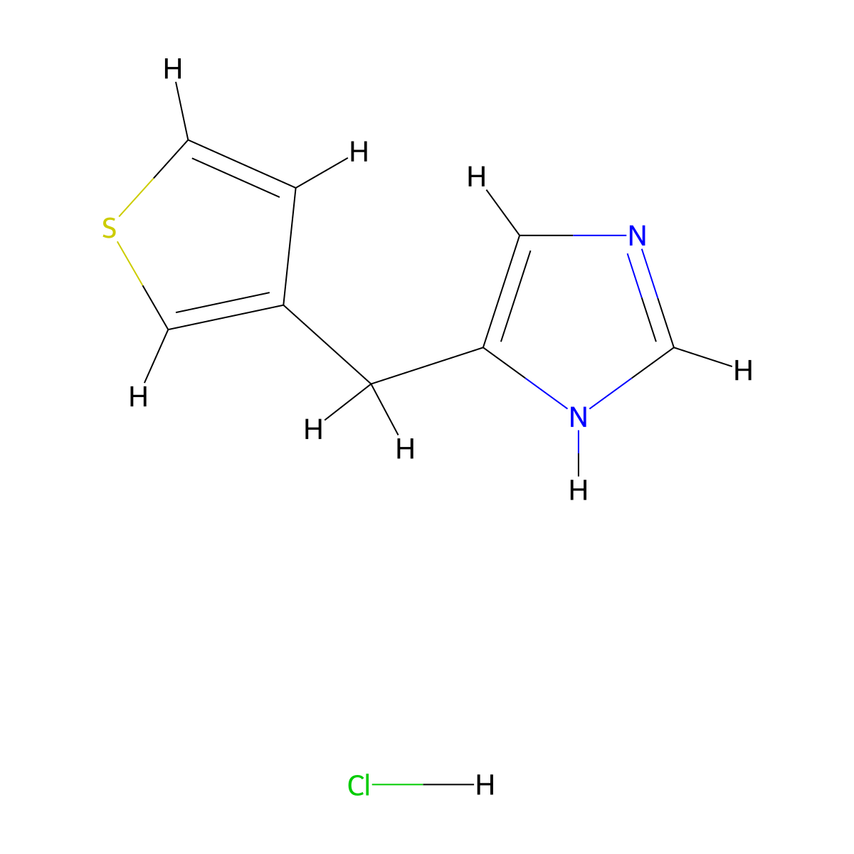 4-[(thiophen-3-yl)methyl]-1H-imidazole hydrochloride molecular structure, CAS 1803589-90-3