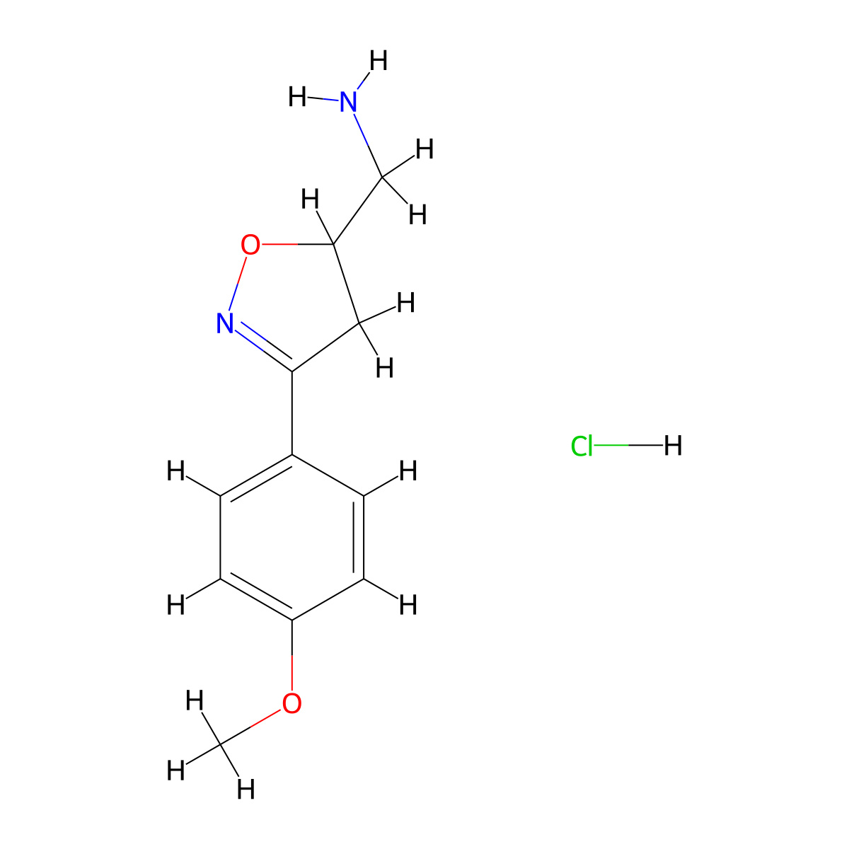 [3-(4-Methoxyphenyl)-4,5-dihydro-1,2-oxazol-5-yl]methanamine hydrochloride molecular structure, CAS 1803589-93-6