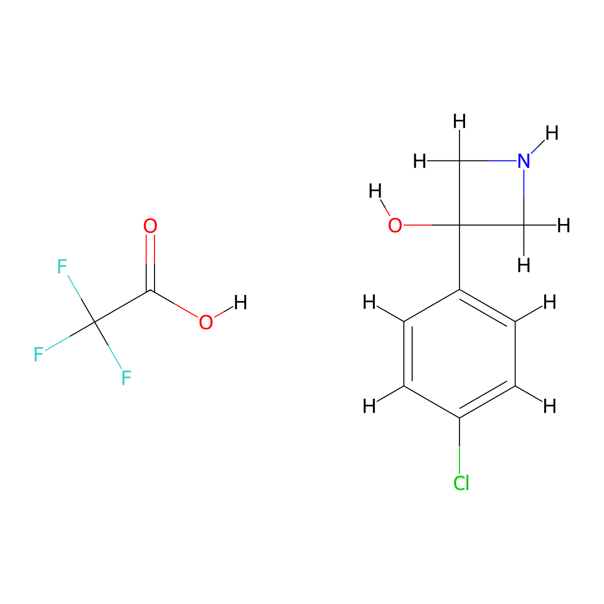3-(4-Chlorophenyl)azetidin-3-ol; trifluoroacetic acid molecular structure, CAS 1803590-01-3