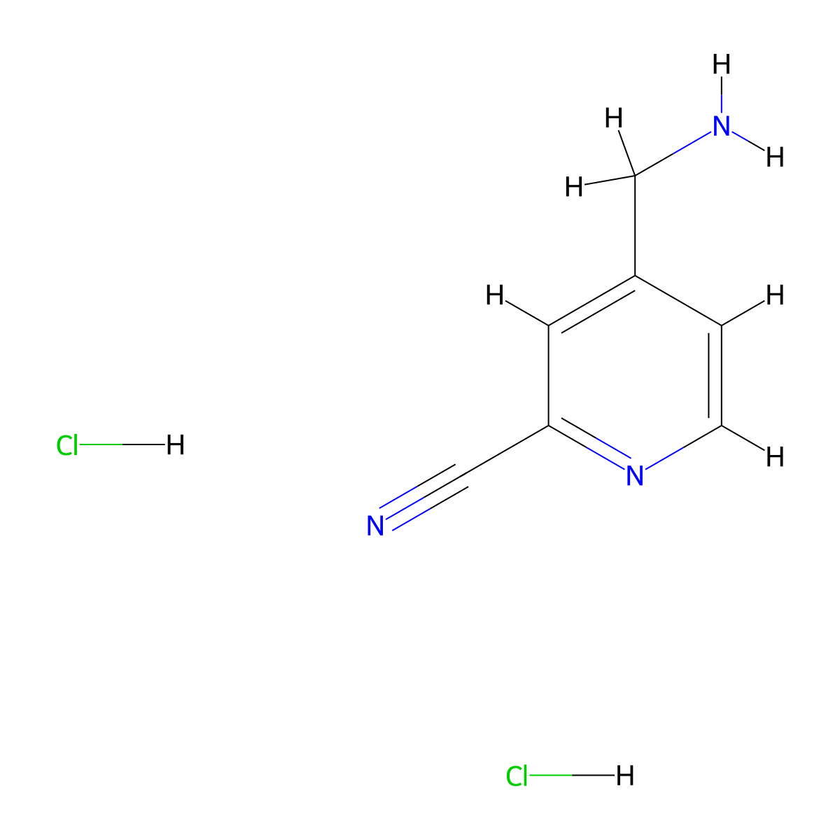 4-(Aminomethyl)pyridine-2-carbonitrile dihydrochloride molecular structure, CAS 1803590-08-0