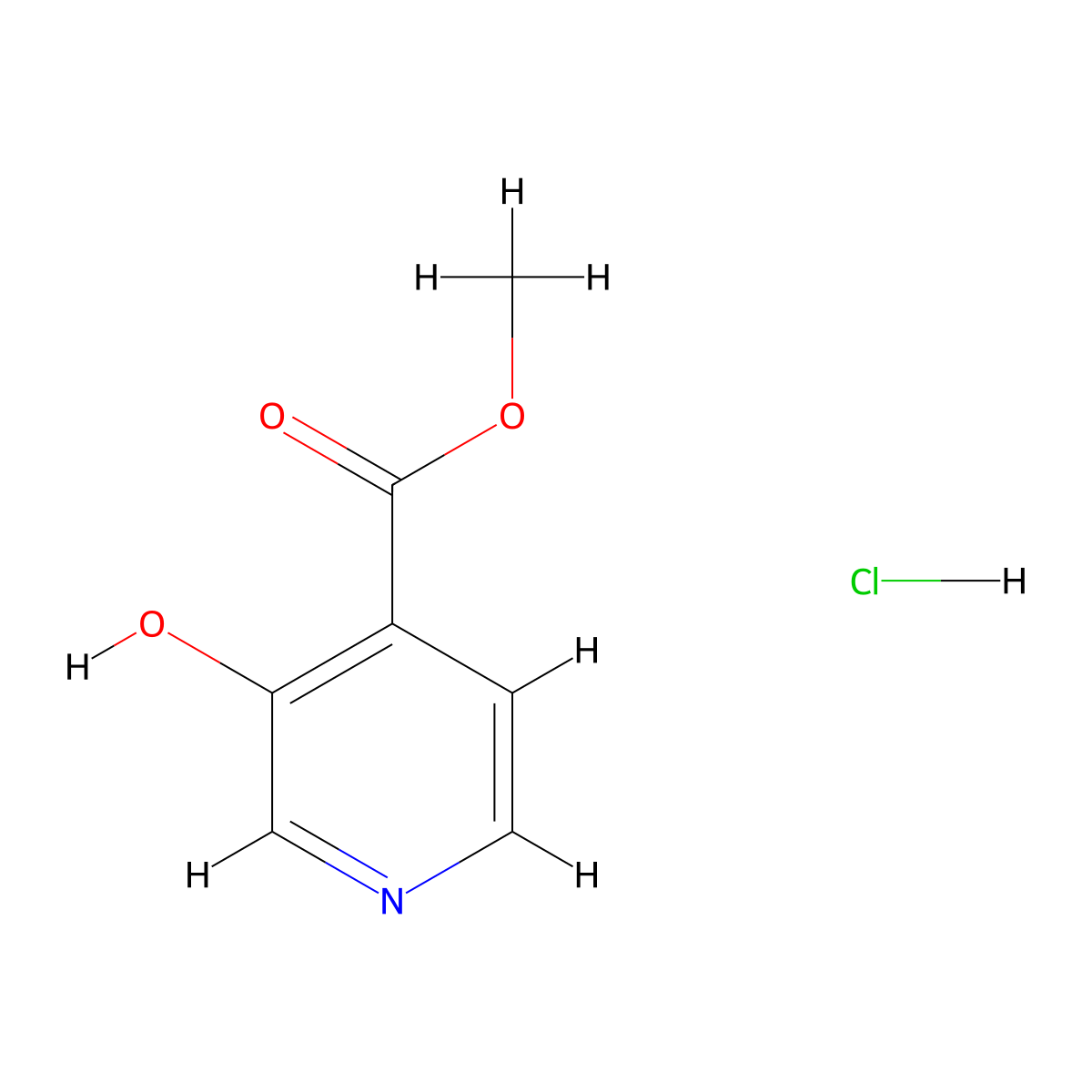 Methyl 3-hydroxypyridine-4-carboxylate hydrochloride molecular structure, CAS 1803590-16-0