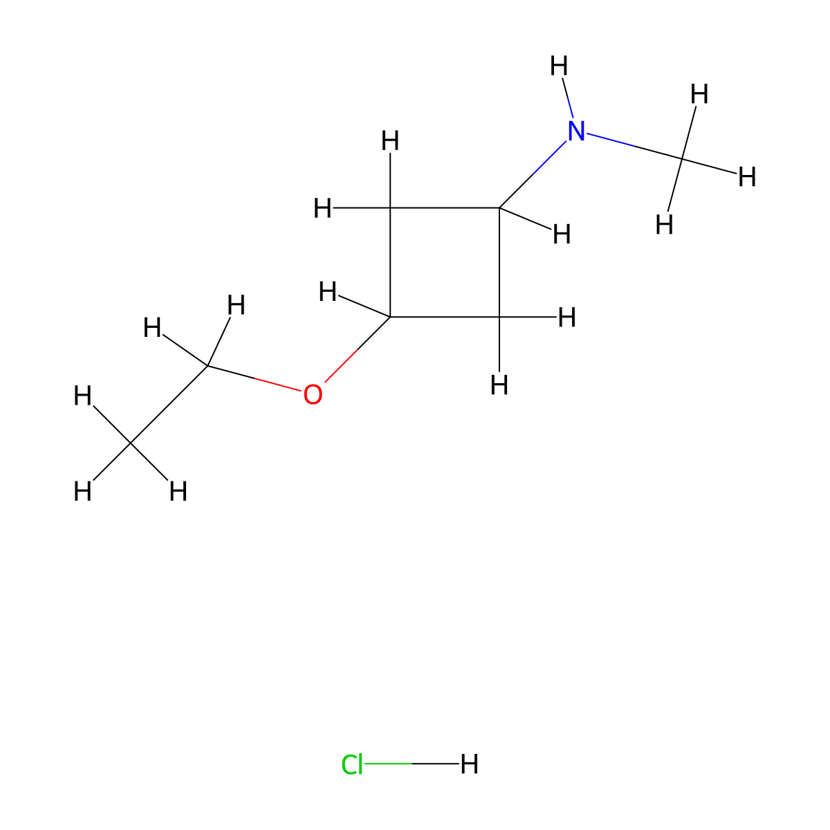 3-ethoxy-N-methylcyclobutan-1-amine hydrochloride molecular structure, CAS 1803590-22-8