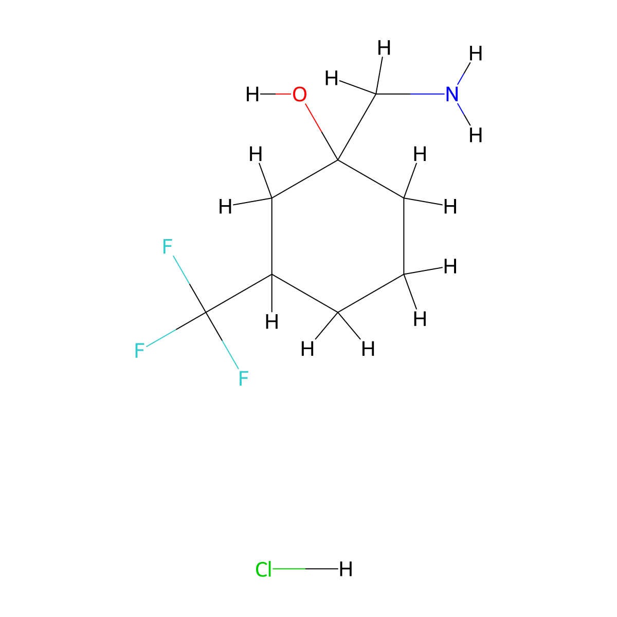 1-(Aminomethyl)-3-(trifluoromethyl)cyclohexan-1-ol hydrochloride molecular structure, CAS 1803590-25-1