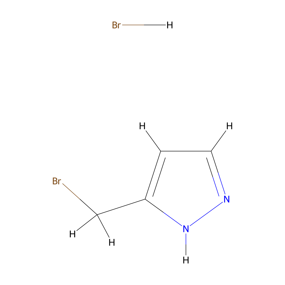 3-(bromomethyl)-1H-pyrazole hydrobromide molecular structure, CAS 1803590-26-2