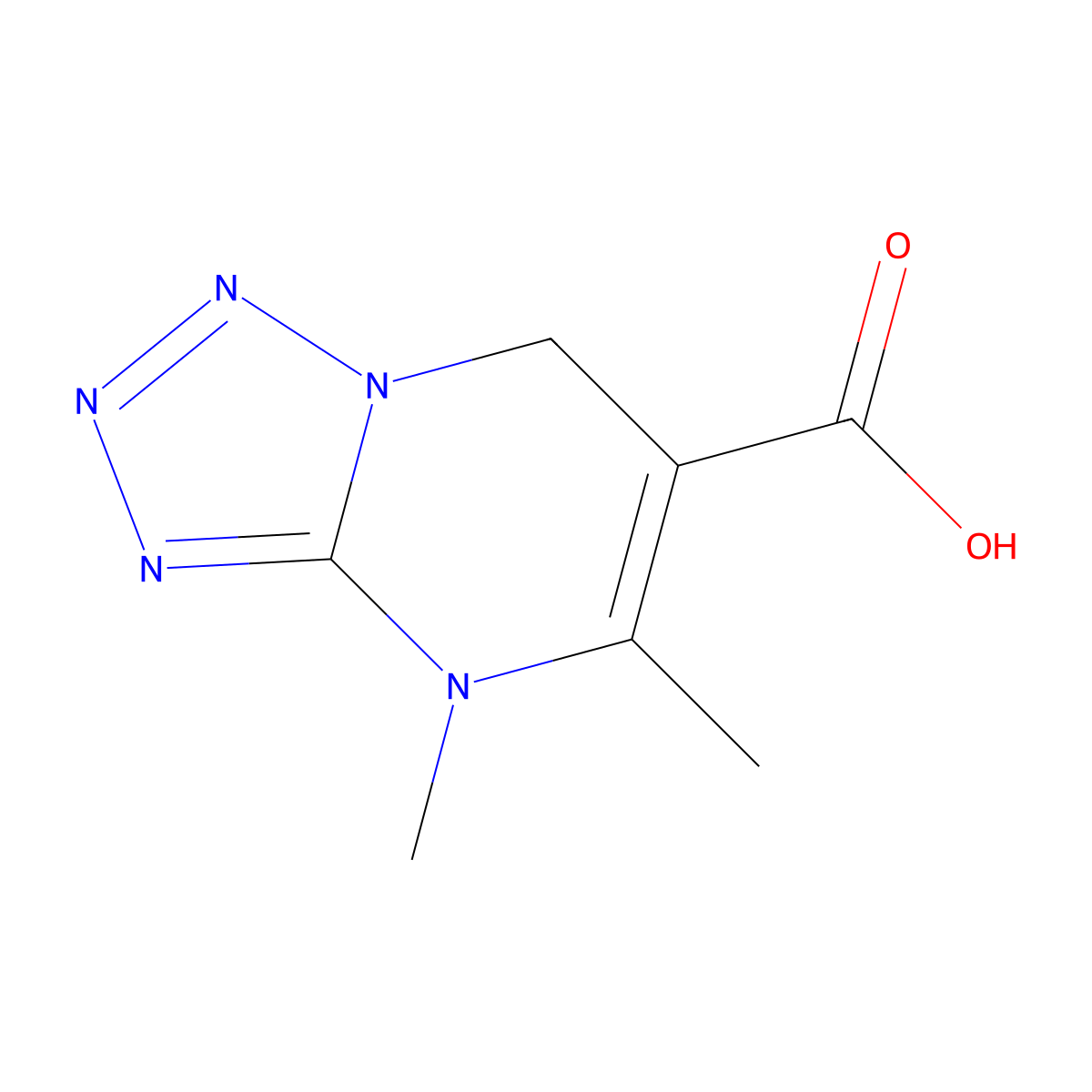 4,5-dimethyl-4H,7H-(1,2,3,4)tetrazolo(1,5-a)pyrimidine-6-carboxylic acid molecular structure, CAS 1803590-28-4