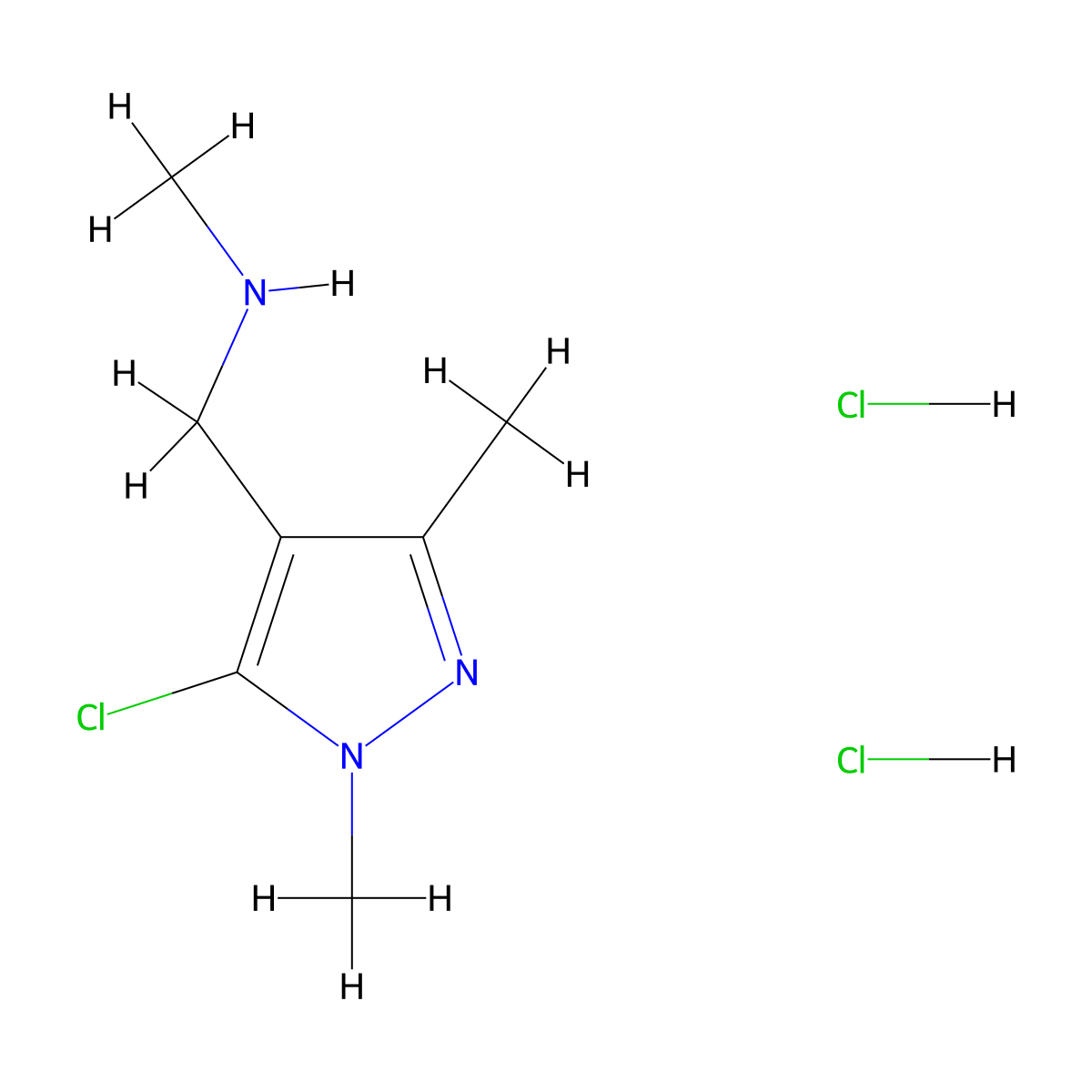 [(5-chloro-1,3-dimethyl-1H-pyrazol-4-yl)methyl](methyl)amine dihydrochloride molecular structure, CAS 1803590-35-3