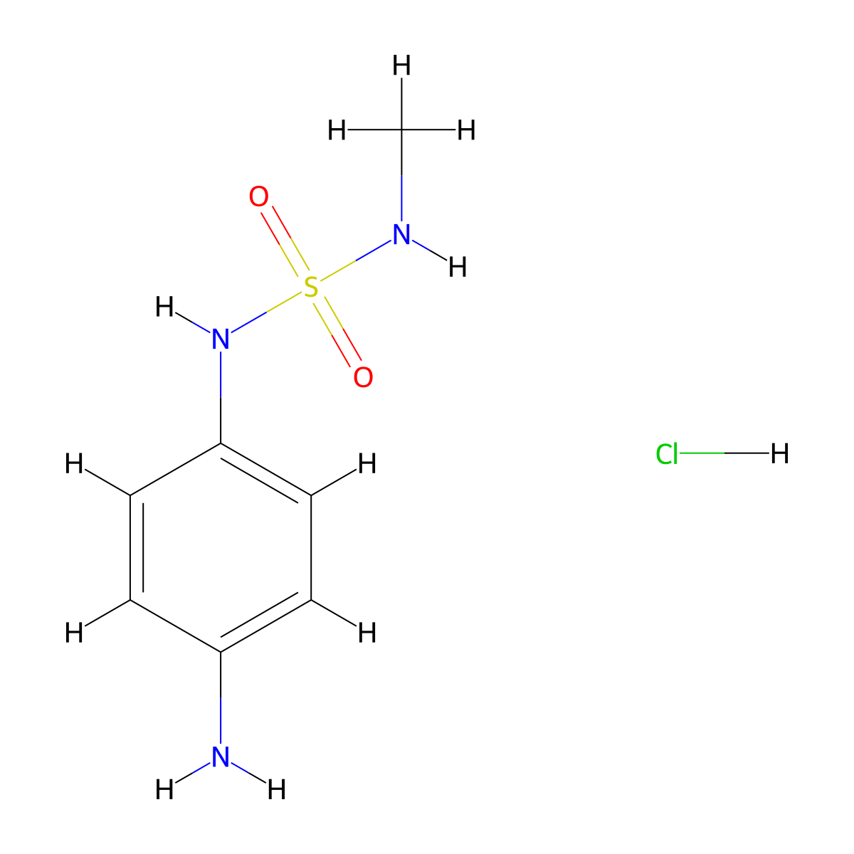 N1-(methylsulfamoyl)benzene-1,4-diamine hydrochloride molecular structure, CAS 1803590-36-4