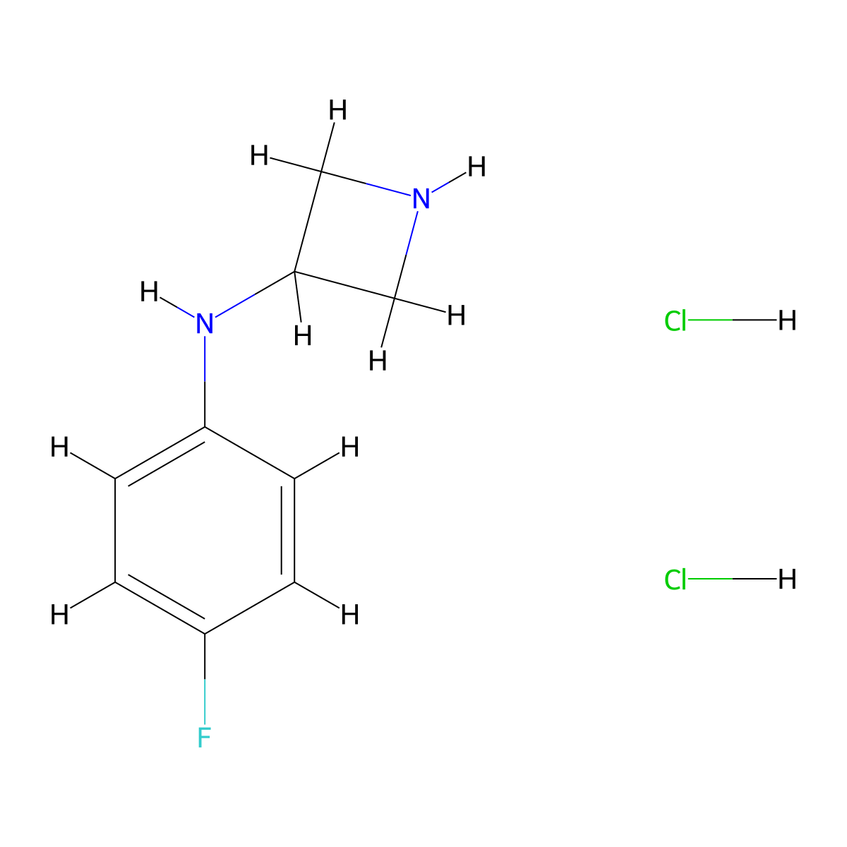 N-(4-fluorophenyl)azetidin-3-amine dihydrochloride molecular structure, CAS 1803590-37-5
