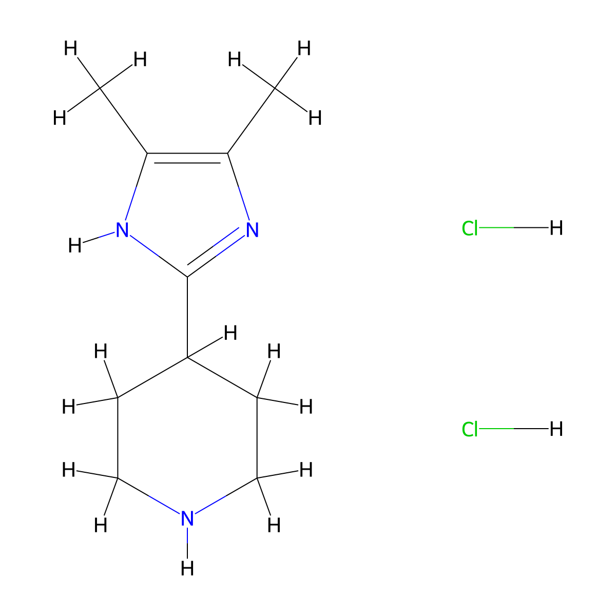 4-(4,5-dimethyl-1H-imidazol-2-yl)piperidine dihydrochloride molecular structure, CAS 1803590-40-0