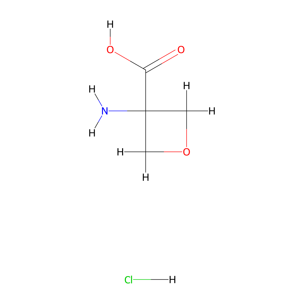 3-Aminooxetane-3-carboxylic acid hydrochloride molecular structure, CAS 1803590-41-1