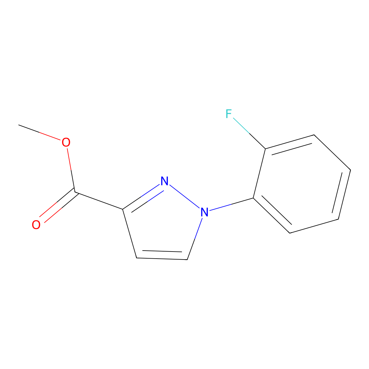 methyl 1-(2-fluorophenyl)-1H-pyrazole-3-carboxylate molecular structure, CAS 1803590-43-3